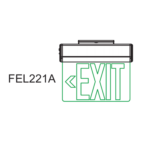 Firefly Single-Faced Exit Light with Wall/Ceiling Mount Option 3.6V 350mAh Ni-CD Battery Firefly Single-Faced Exit Light with Wall/Ceiling Mount Option 3.6V 350mAh Ni-CD Battery